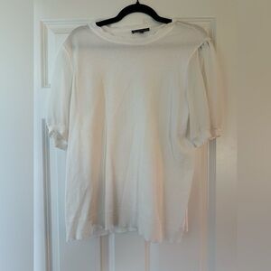 Adrianna Papell Cream Short Sleeve Top